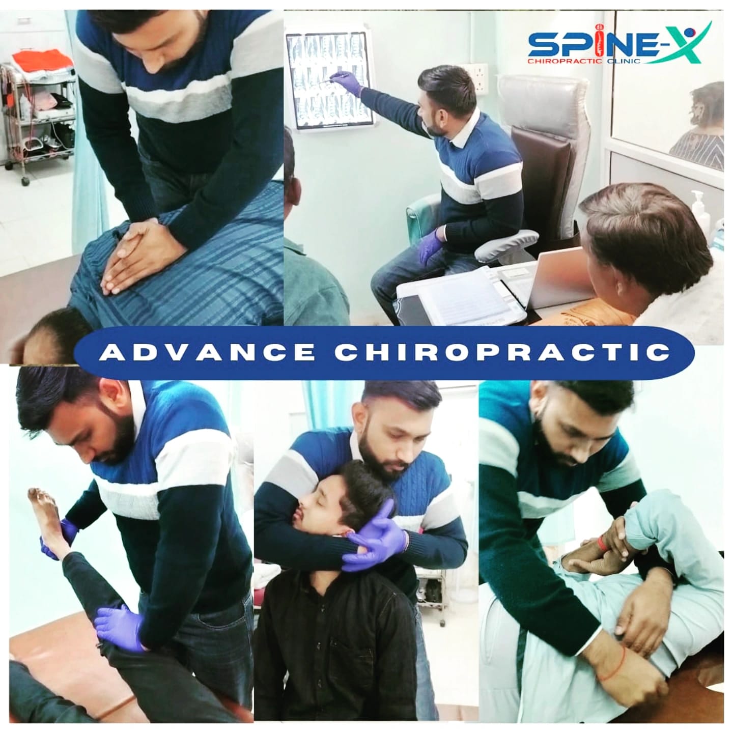 Chiropractor treating a patient at SpineXcare clinic